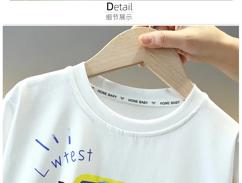 5129 Boys T-Shirt White 2026 Summer Style — feature 8