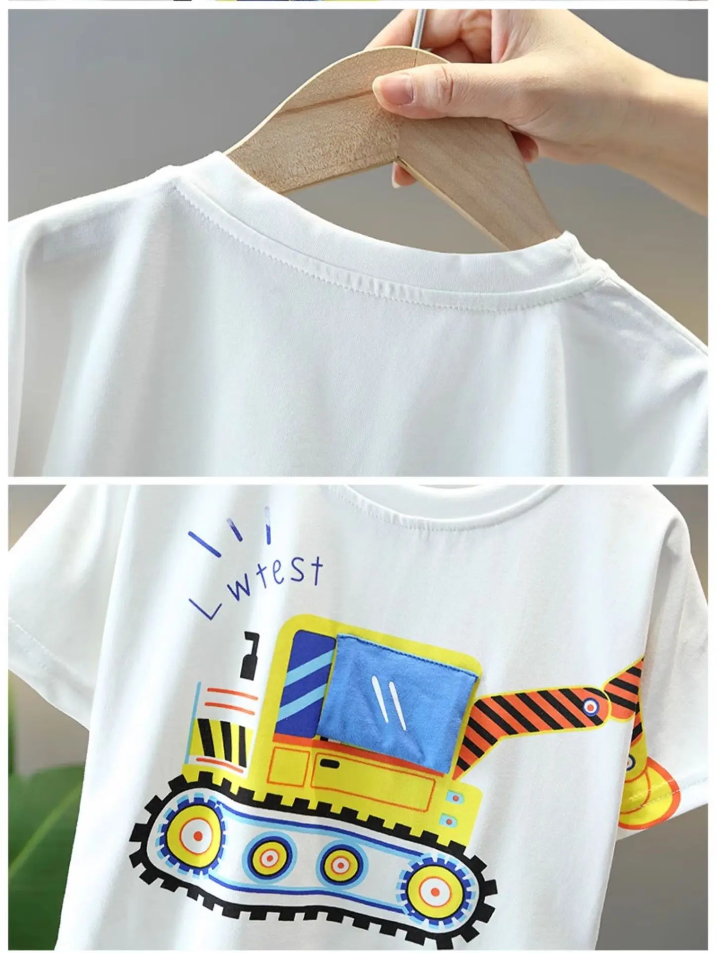 5129 Boys T-Shirt White 2026 Summer Style — feature 9