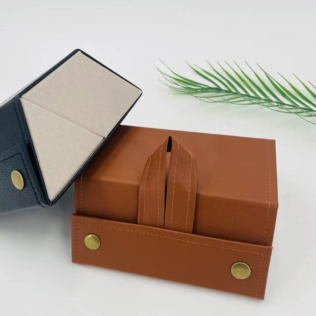 Brown Multi-Compartment Glasses Case Travel Sunglasses Storage Box - Image 16
