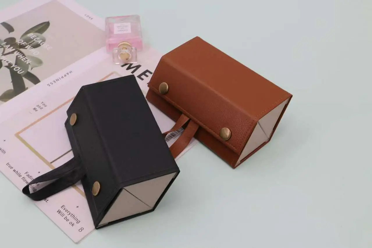Brown Multi-Compartment Glasses Case Travel Sunglasses Storage Box - Image 20