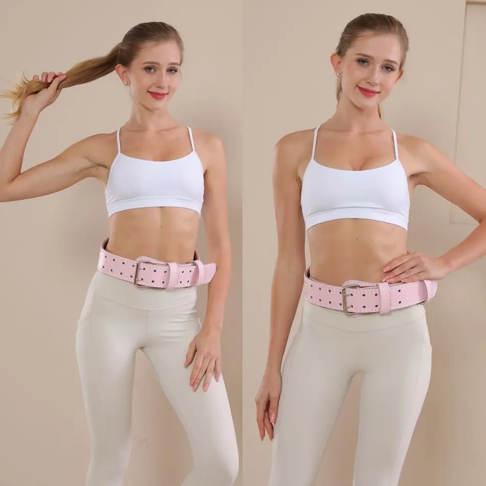 Pink PU Leather Waist Belt for Men Women Deep Squat Pull — feature 30