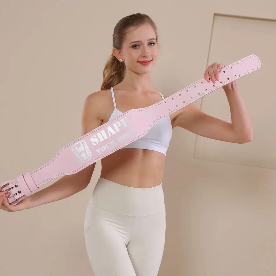 Pink PU Leather Waist Belt for Men Women Deep Squat Pull — feature 42