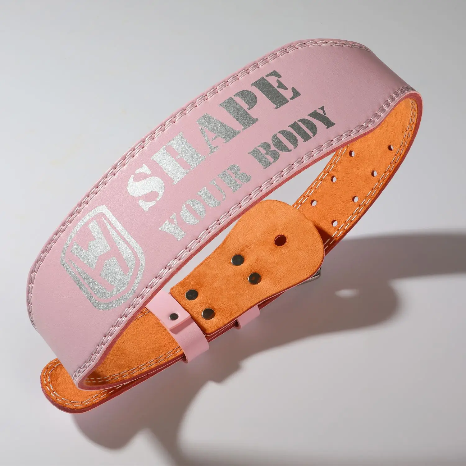 Pink PU Leather Waist Belt for Men Women Deep Squat Pull