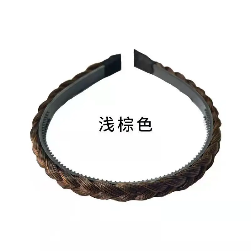 Black Wide Brim Fish Bone Braided Headband for Women - Image 11