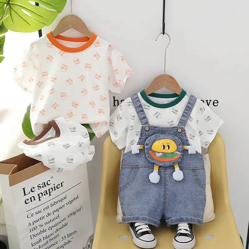 Kids Casual Summer T-Shirt & Denim Shorts Set 0-4Y - Image 4