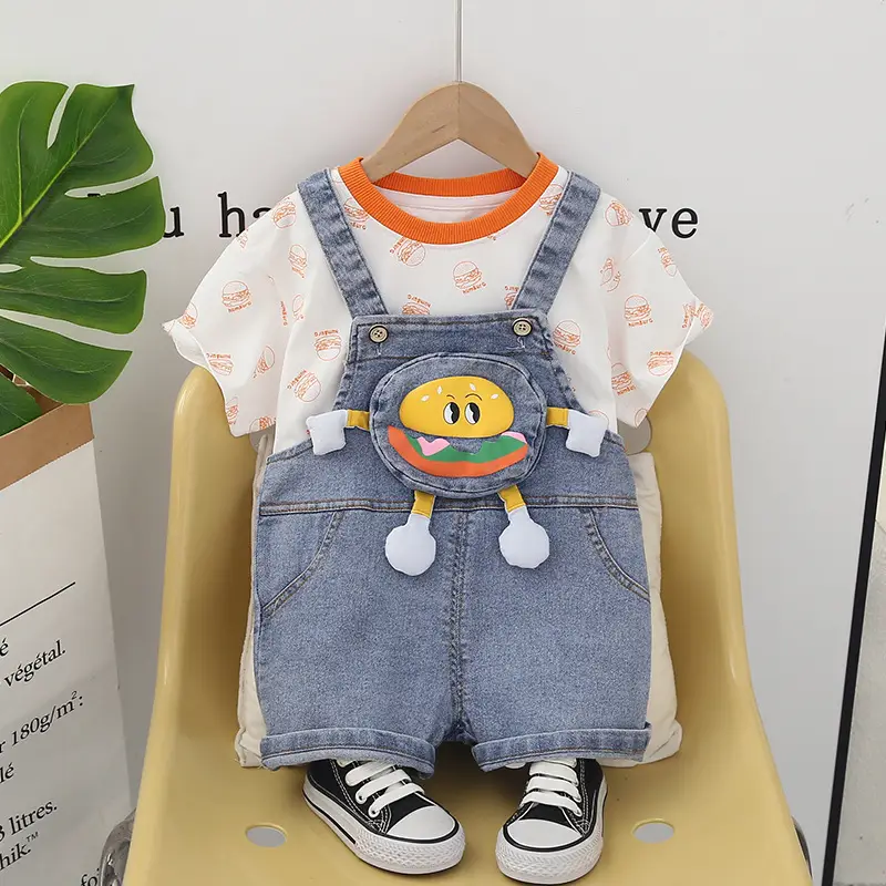 Kids Casual Summer T-Shirt & Denim Shorts Set 0-4Y - Image 3
