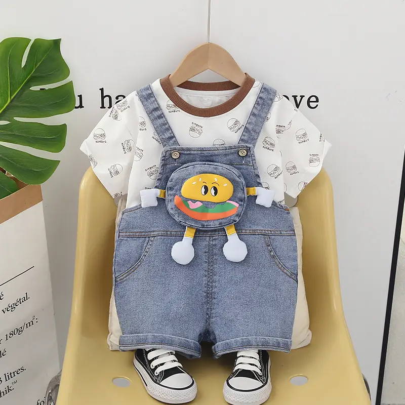 Kids Casual Summer T-Shirt & Denim Shorts Set 0-4Y - Image 2
