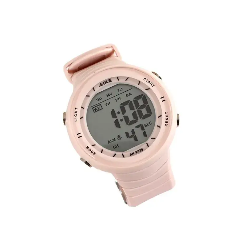 Green Digital Watch for Women with Silicone Band