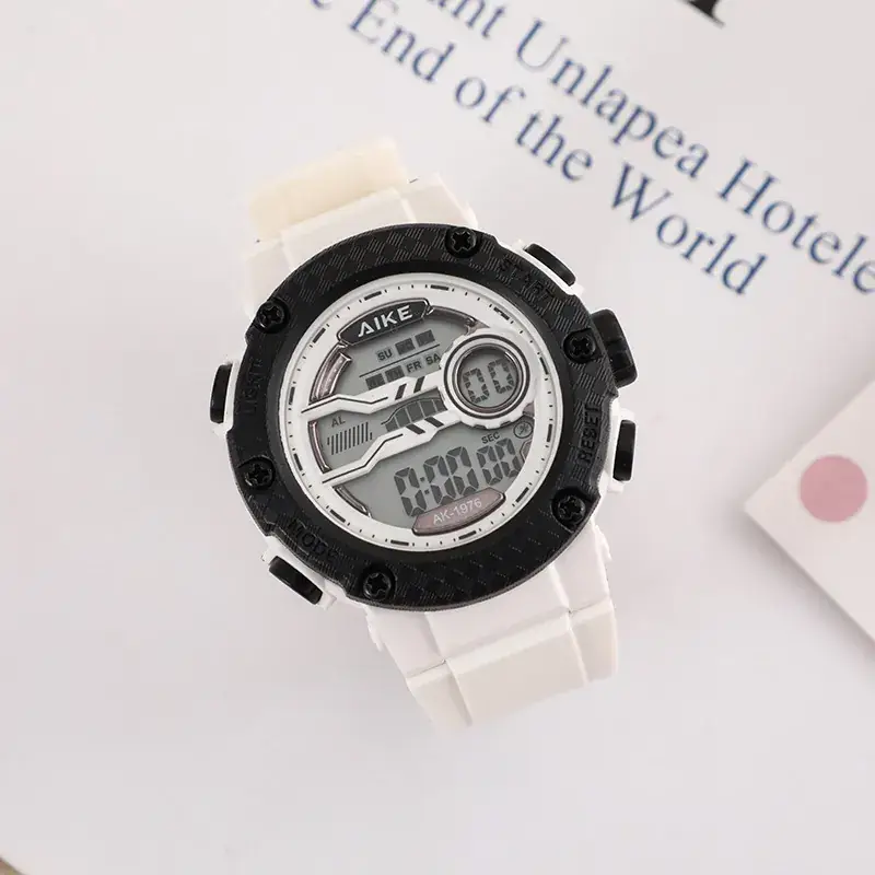Black Waterproof Student Sports Watch with Digital Display - Image 3