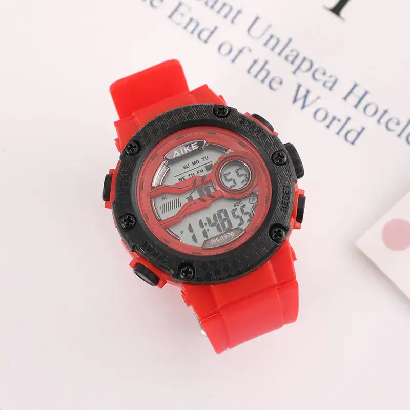 Black Waterproof Student Sports Watch with Digital Display - Image 2