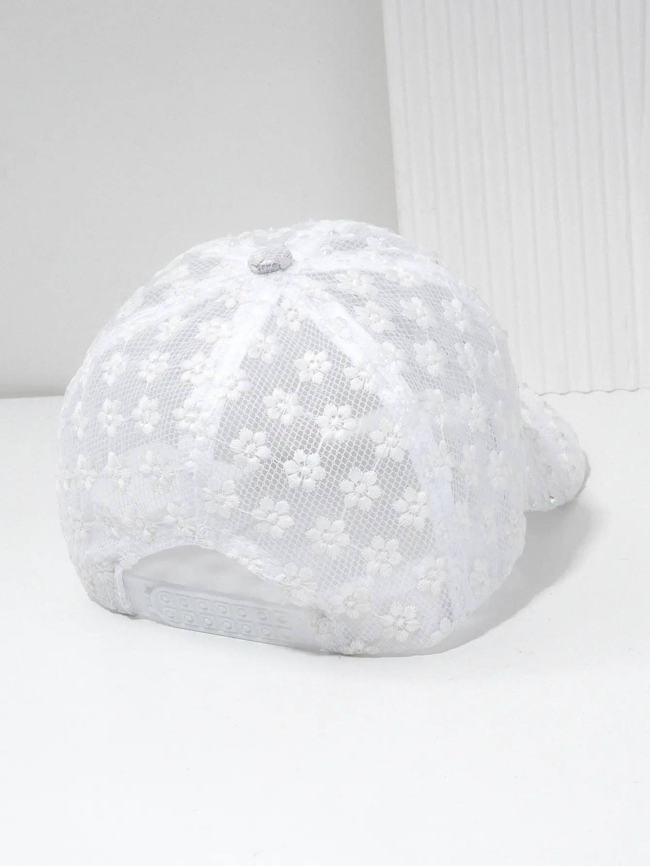White Lace Rhinestone Baseball Cap for Women — feature 4