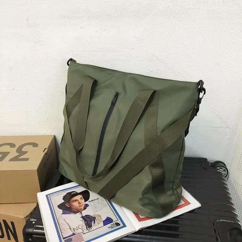 Women's Nylon Crossbody Bag Green Retro Style