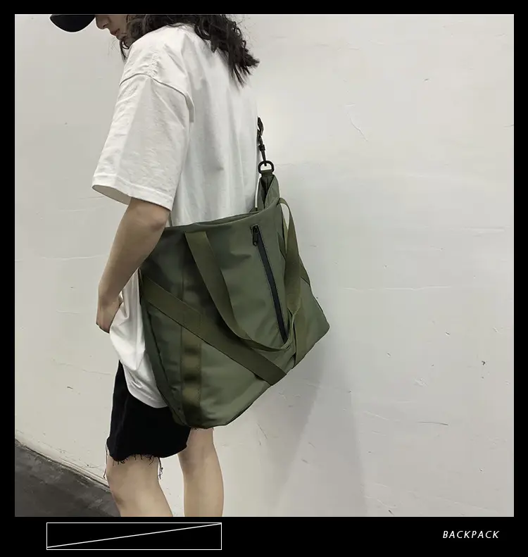 Women's Nylon Crossbody Bag Green Retro Style — feature 14