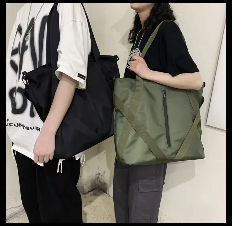 Women's Nylon Crossbody Bag Green Retro Style — feature 18