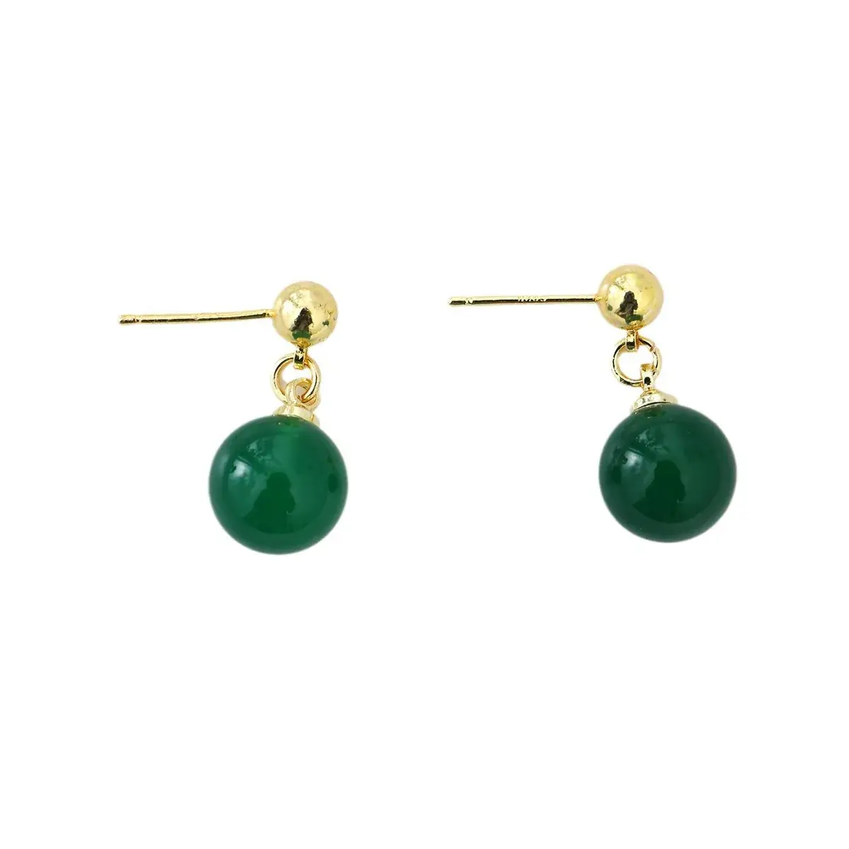 French Retro Earrings with Red & Green Agate & Chalcedony - Image 7
