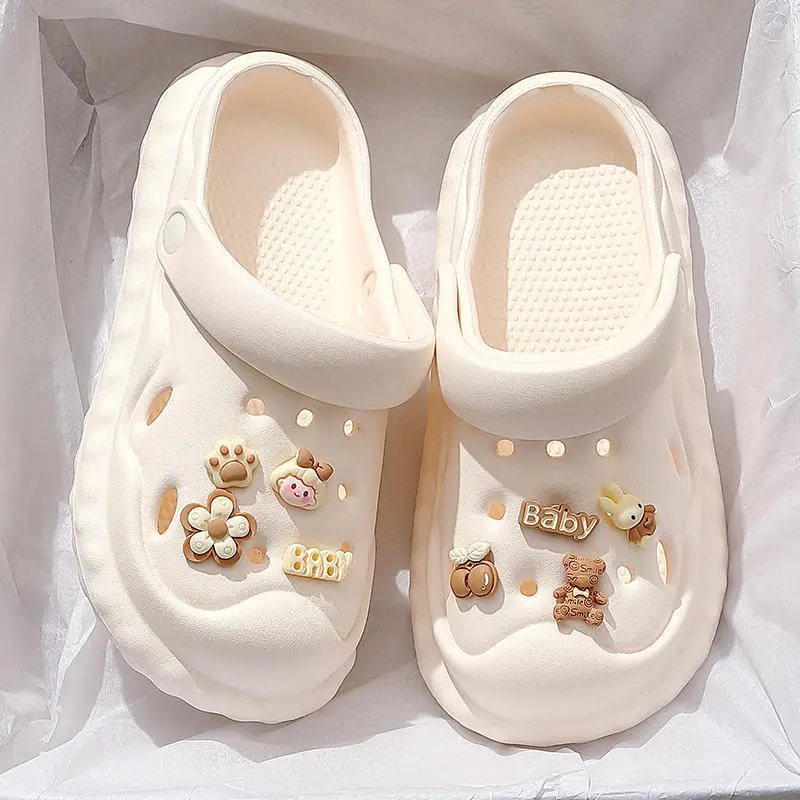 DIY Croc Shoes Women's Summer Thick Soled Beach Shoes Non-Slip Couples Eva Sandals Men's Summer Outdoor Sandals Wholesale