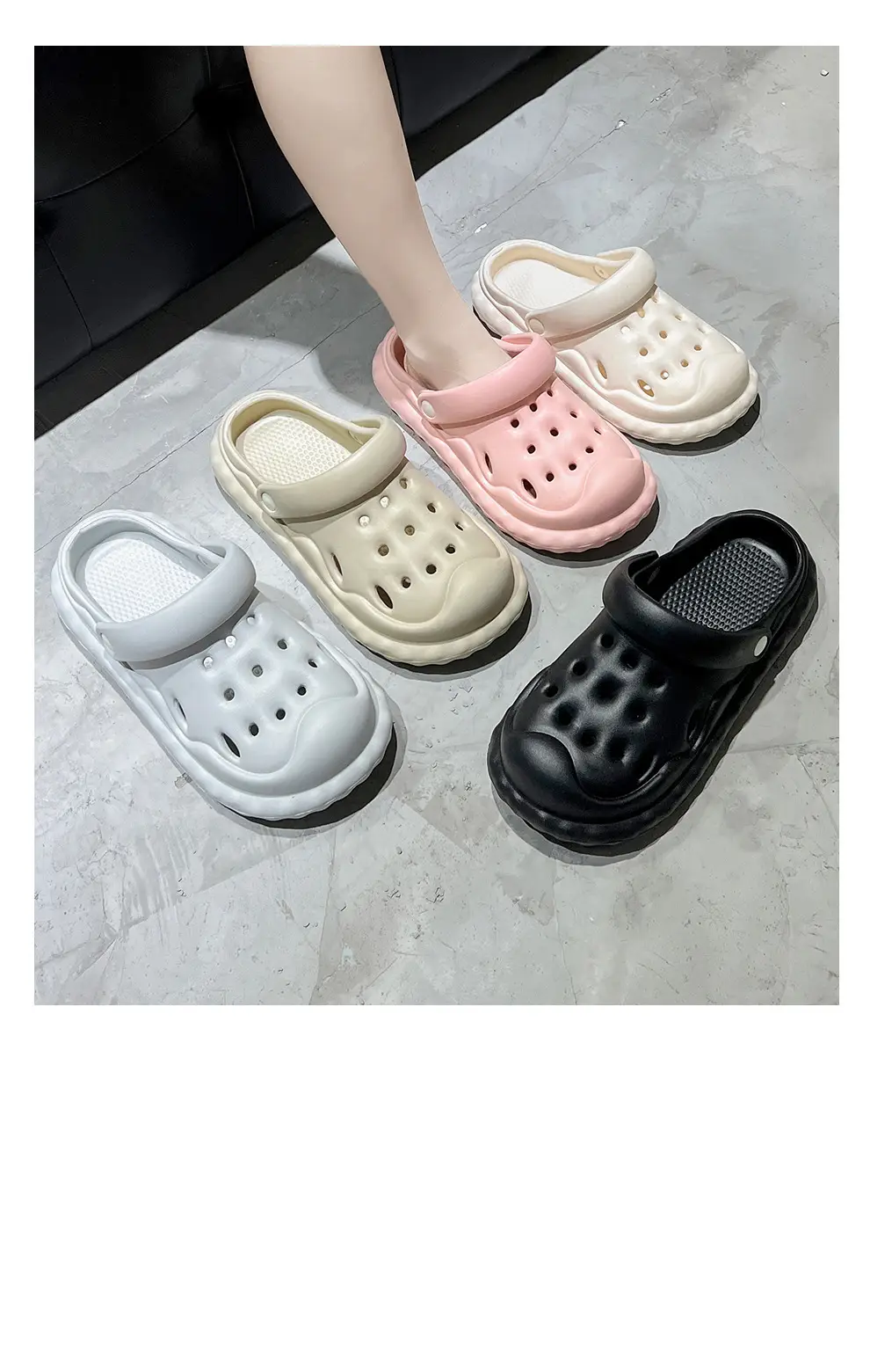 DIY Croc Shoes Women's Summer Thick Soled Beach Shoes Non-Slip Couples Eva Sandals Men's Summer Outdoor Sandals Wholesale — feature 30