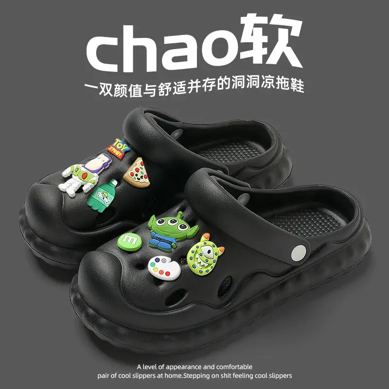 DIY Croc Shoes Women's Summer Thick Soled Beach Shoes Non-Slip Couples Eva Sandals Men's Summer Outdoor Sandals Wholesale