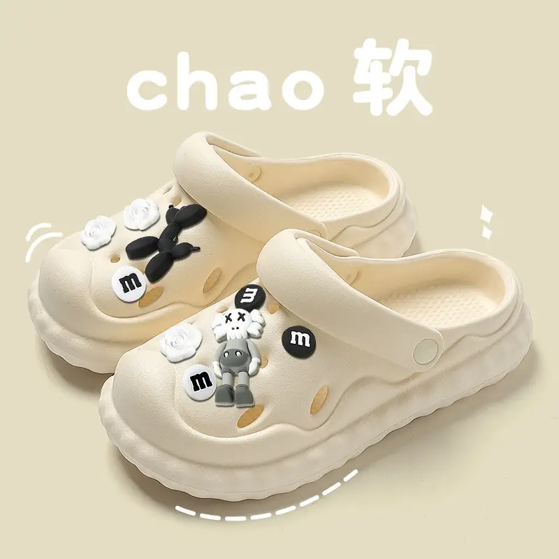 DIY Croc Shoes Women's Summer Thick Soled Beach Shoes Non-Slip Couples Eva Sandals Men's Summer Outdoor Sandals Wholesale