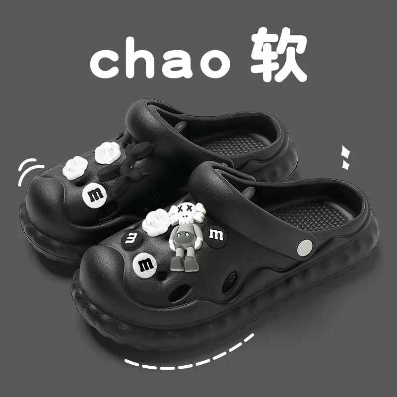 DIY Croc Shoes Women's Summer Thick Soled Beach Shoes Non-Slip Couples Eva Sandals Men's Summer Outdoor Sandals Wholesale
