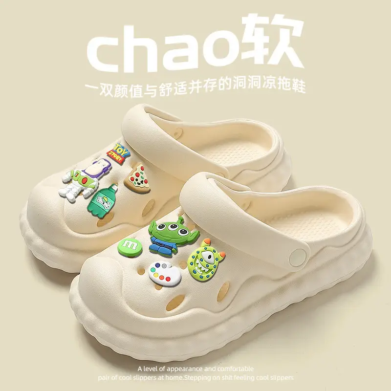DIY Croc Shoes Women's Summer Thick Soled Beach Shoes Non-Slip Couples Eva Sandals Men's Summer Outdoor Sandals Wholesale