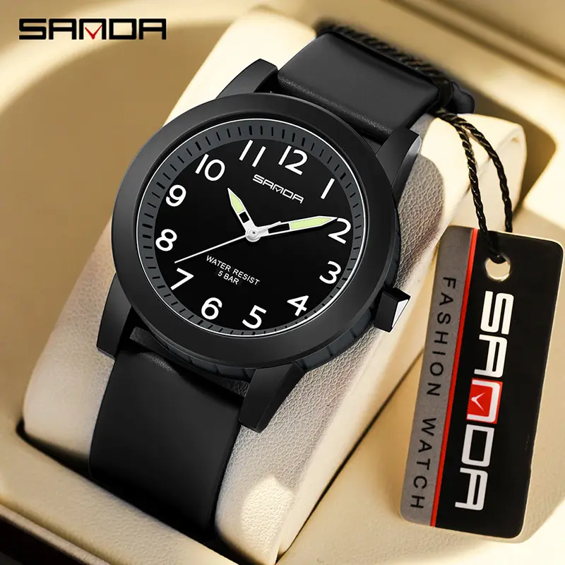 Sanda Couple Watches Blue Silicone Waterproof Quartz - Image 15