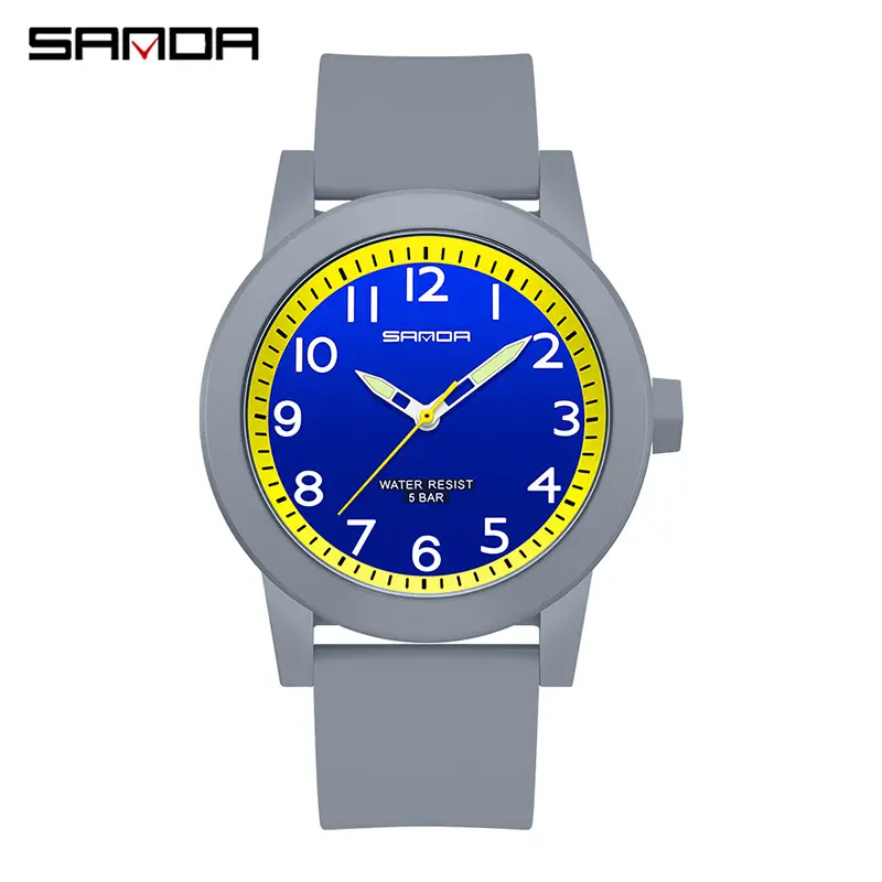 Sanda Couple Watches Blue Silicone Waterproof Quartz - Image 11