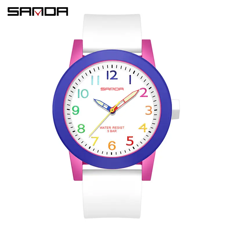 Sanda Couple Watches Blue Silicone Waterproof Quartz - Image 13