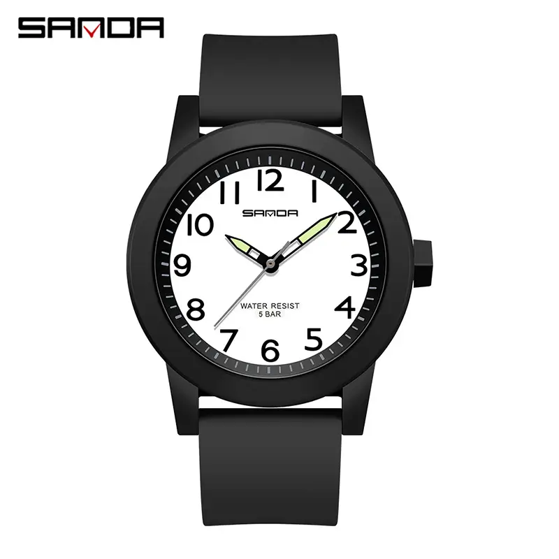 Sanda Couple Watches Blue Silicone Waterproof Quartz - Image 2