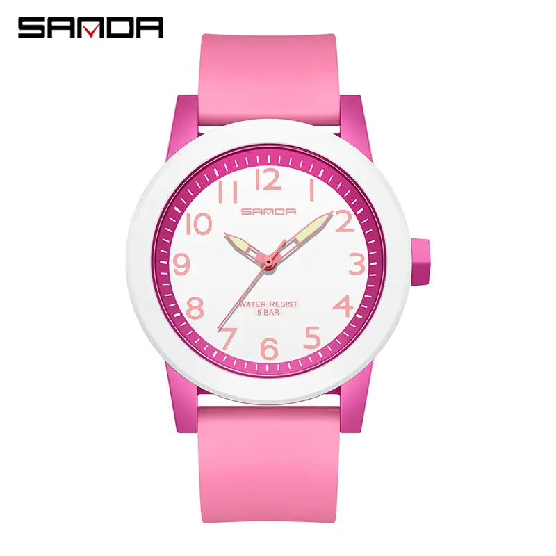 Sanda Couple Watches Blue Silicone Waterproof Quartz - Image 4