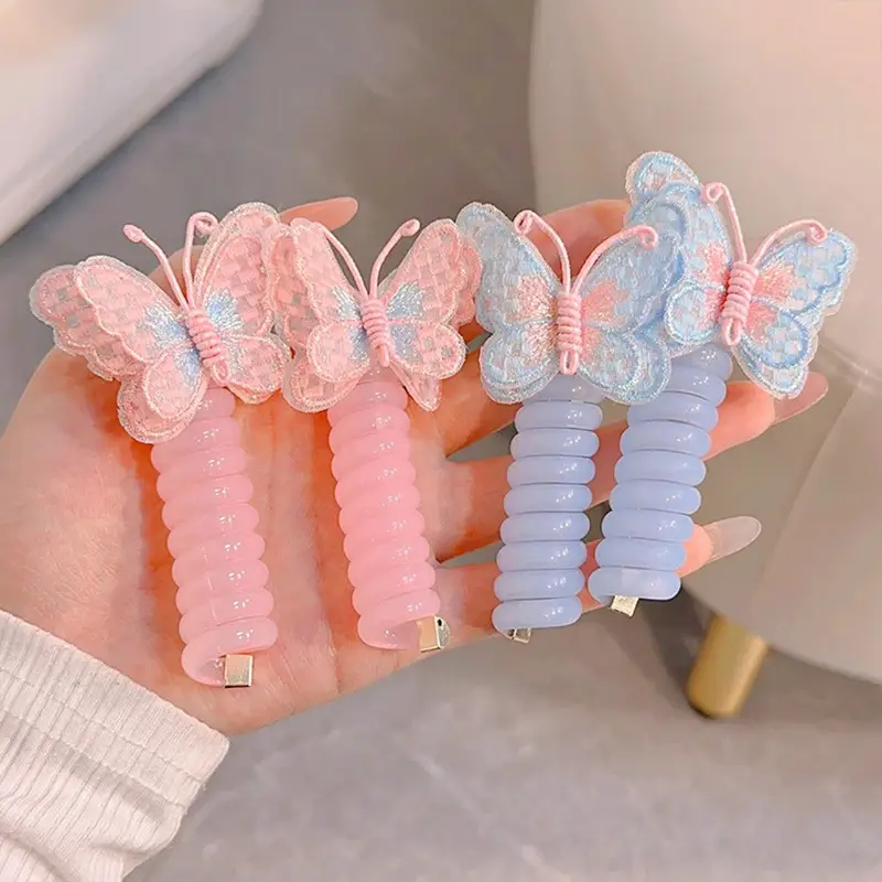 Girls' Rainbow Butterfly Hair Rope Ring — feature 24