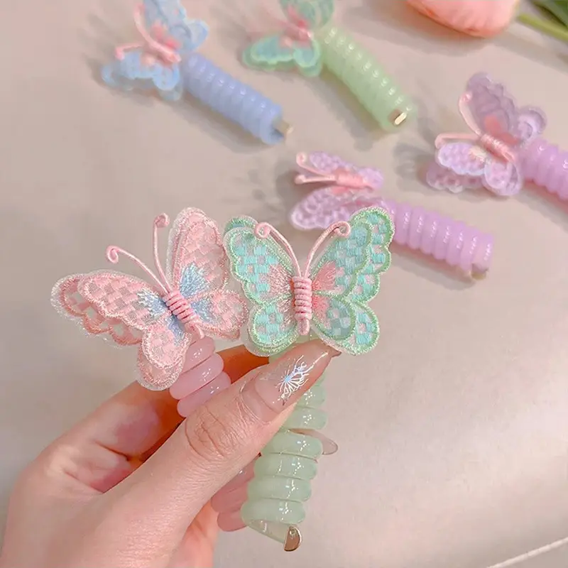 Girls' Rainbow Butterfly Hair Rope Ring — feature 25