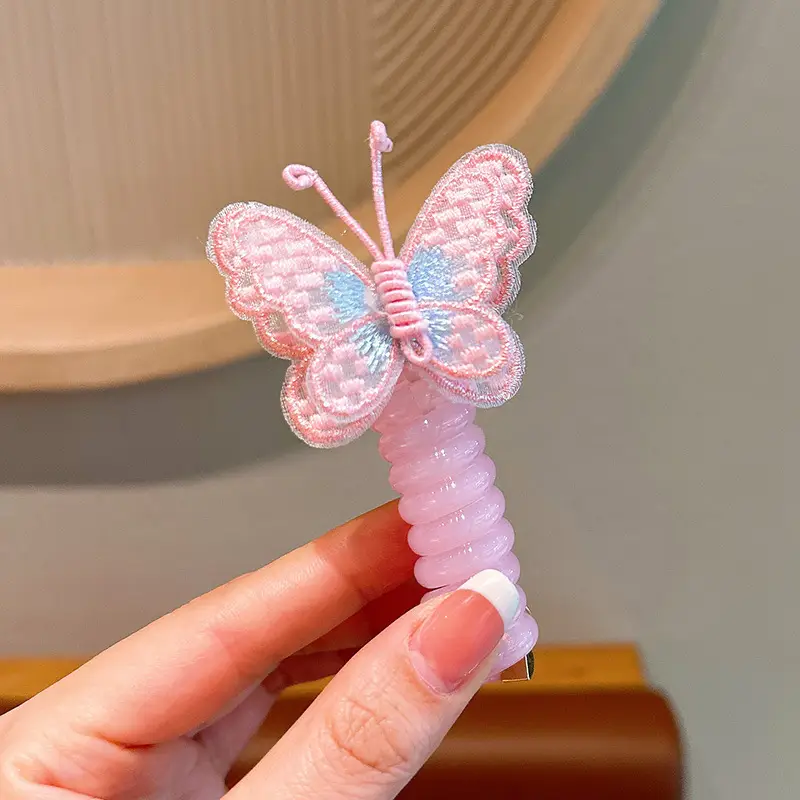 Girls' Rainbow Butterfly Hair Rope Ring — feature 30