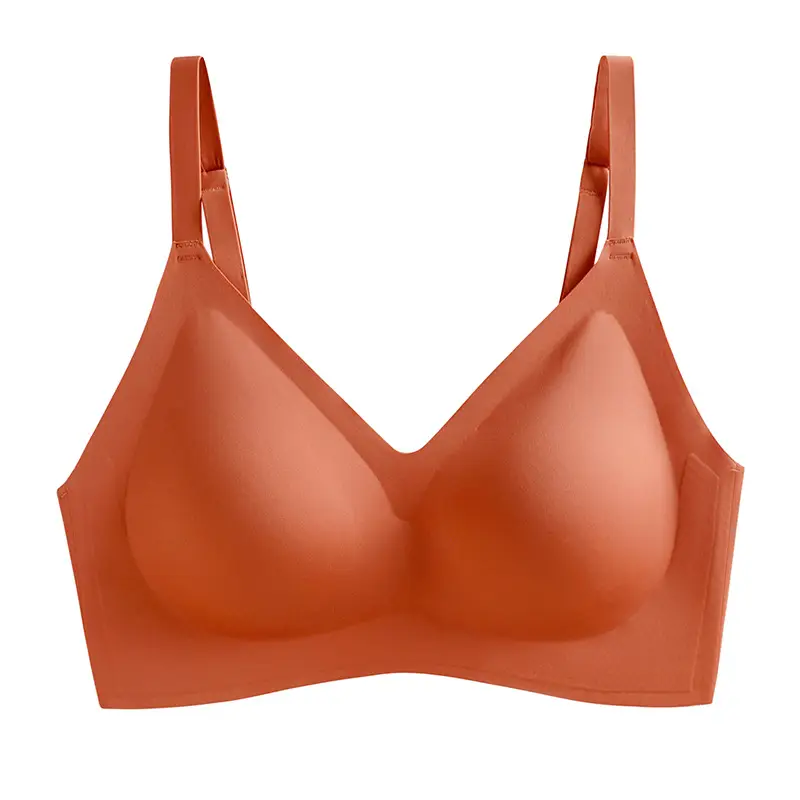 Non-marking Latex Underwear Women's Summer Thin Non-steel Rings Small Chest Push-up Anti-sagging Sports Bra Bra - Image 4