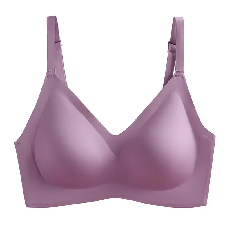 Non-marking Latex Underwear Women's Summer Thin Non-steel Rings Small Chest Push-up Anti-sagging Sports Bra Bra - Image 6