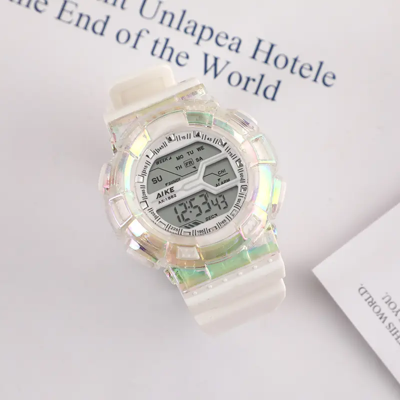 Laser Rainbow Watch Digital Display Waterproof Sports Wear — feature 4