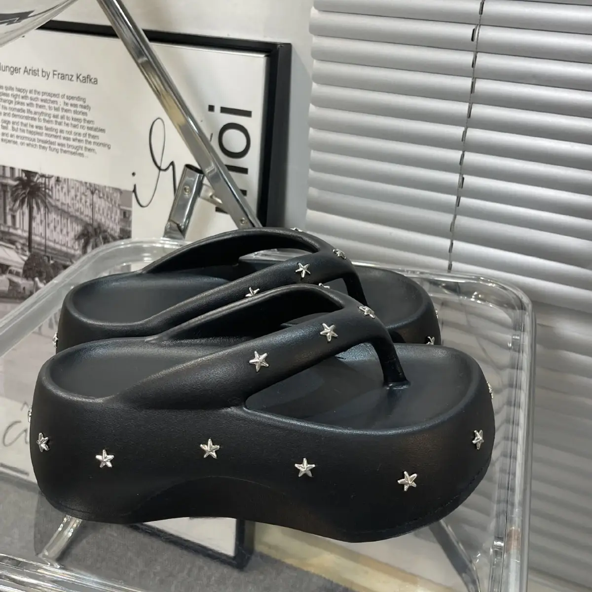 Black Star Starry Star Wedge Sandals 2025 - Image 5