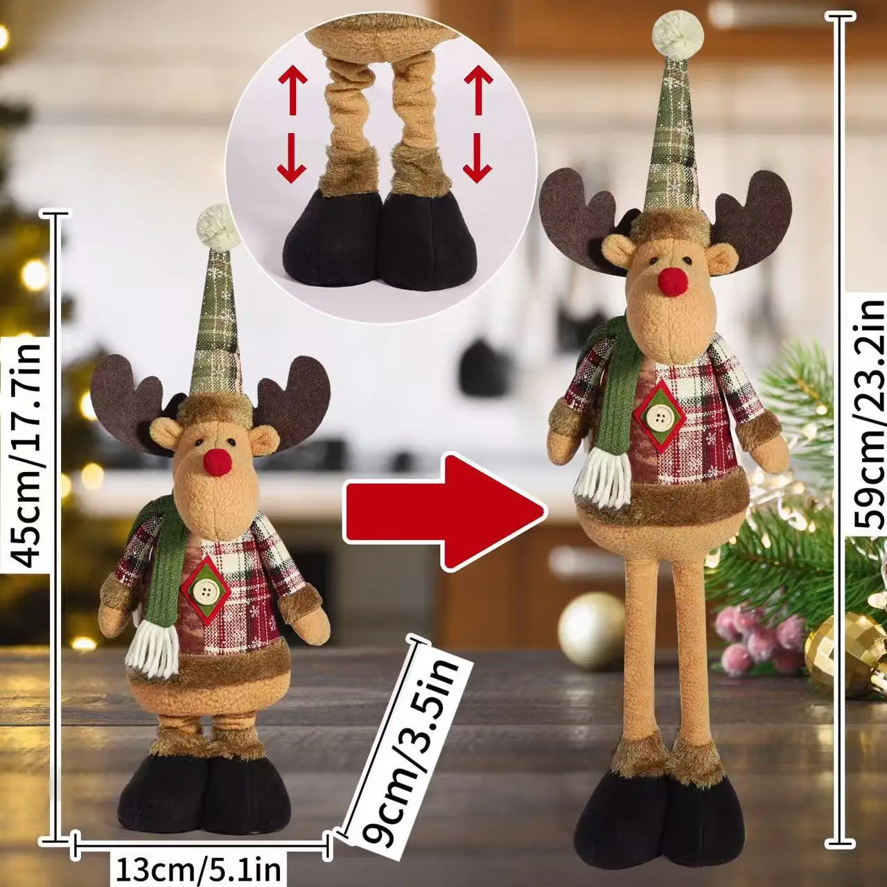 Christmas Doll Set with Snowman, Elf, and Elk Decor — feature 10