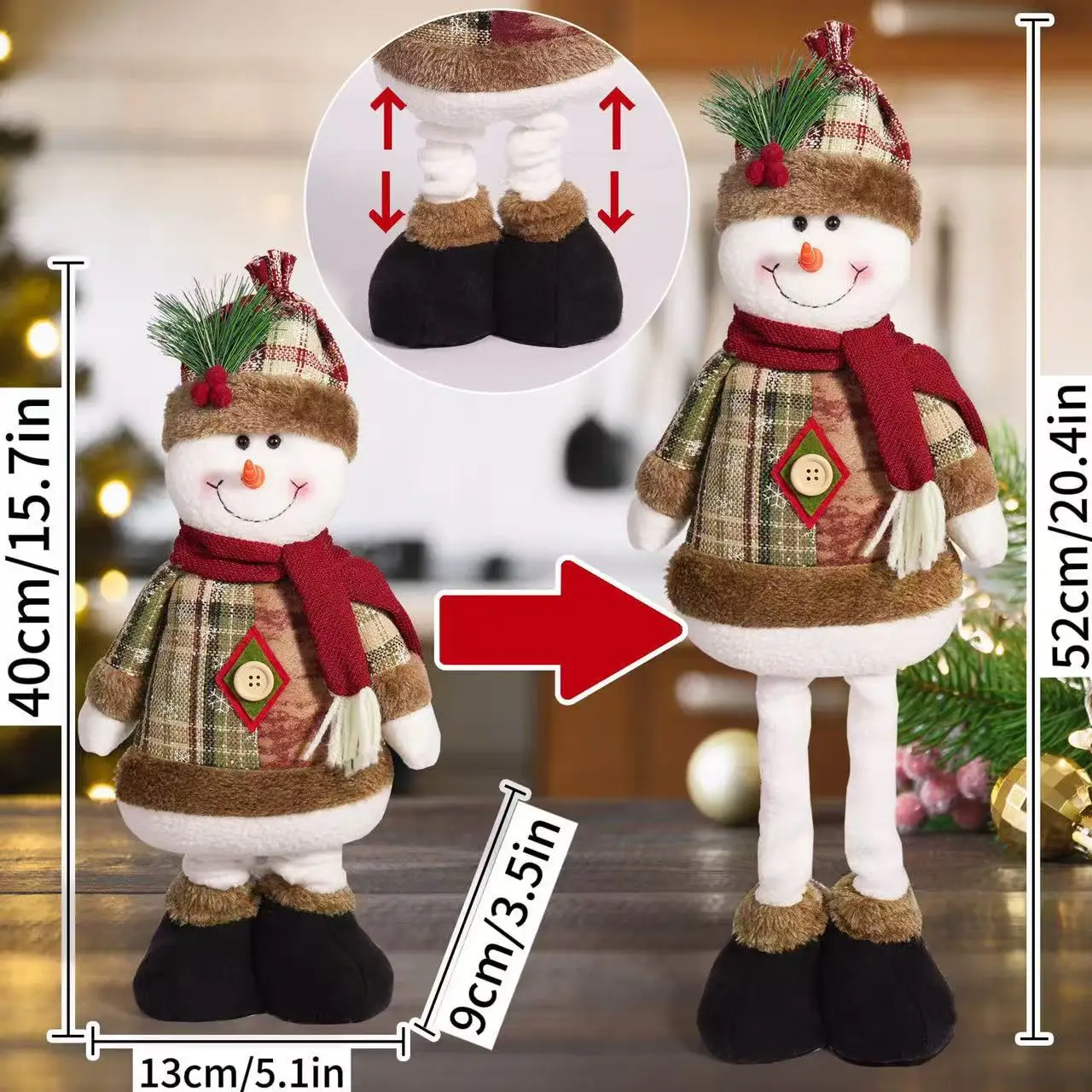 Christmas Doll Set with Snowman, Elf, and Elk Decor — feature 12