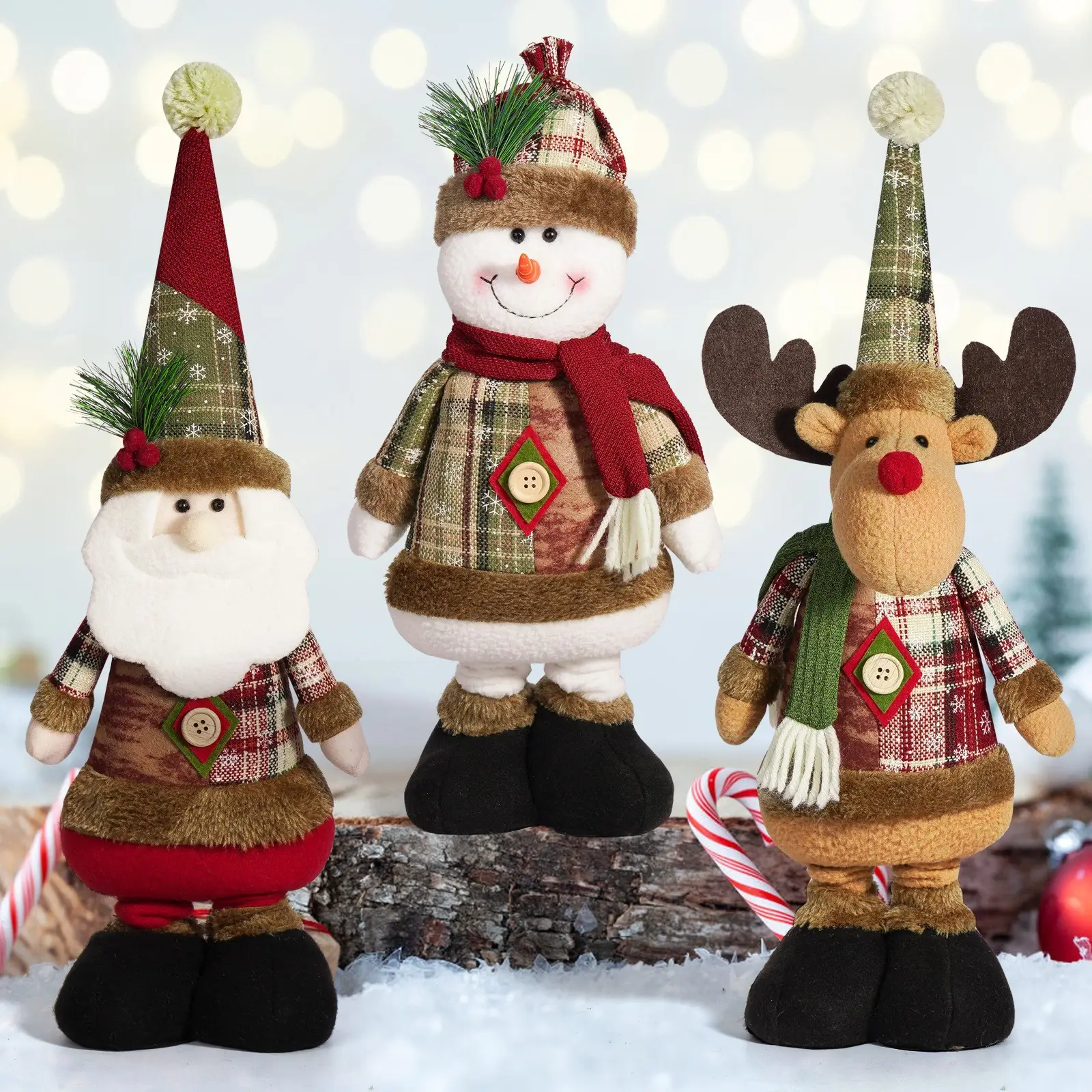 Christmas Doll Set with Snowman, Elf, and Elk Decor — feature 5