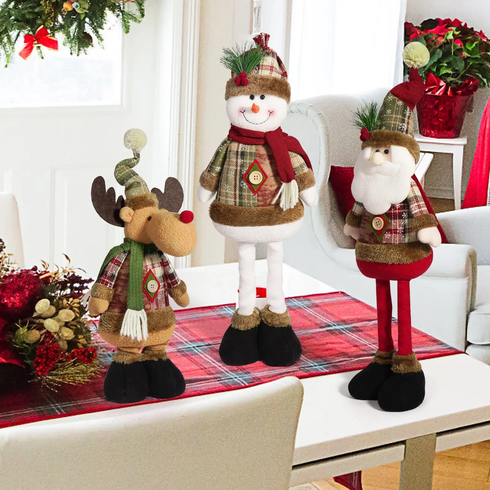 Christmas Doll Set with Snowman, Elf, and Elk Decor — feature 6