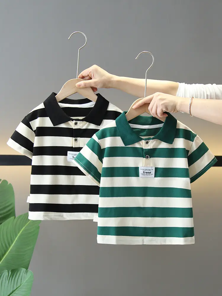 5135 Boys Striped Polo Shirt Summer Top