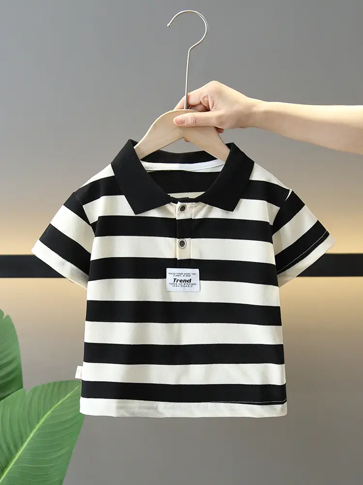 5135 Boys Striped Polo Shirt Summer Top