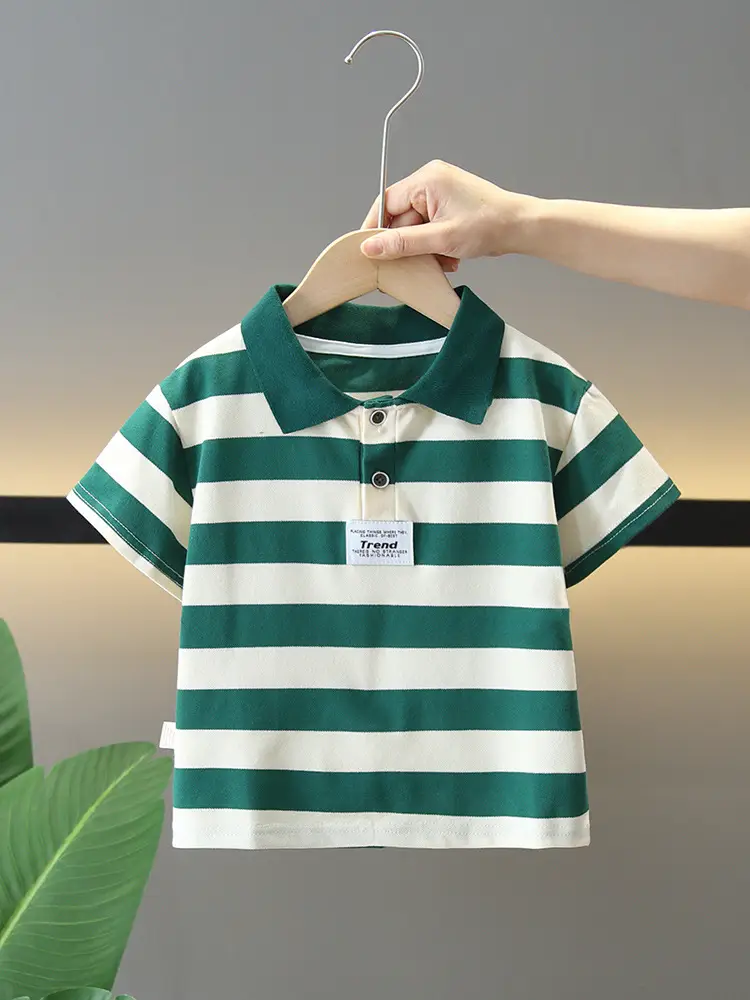5135 Boys Striped Polo Shirt Summer Top