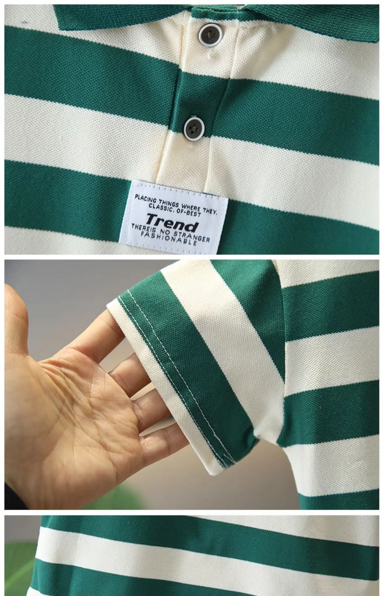 5135 Boys Striped Polo Shirt Summer Top — feature 10