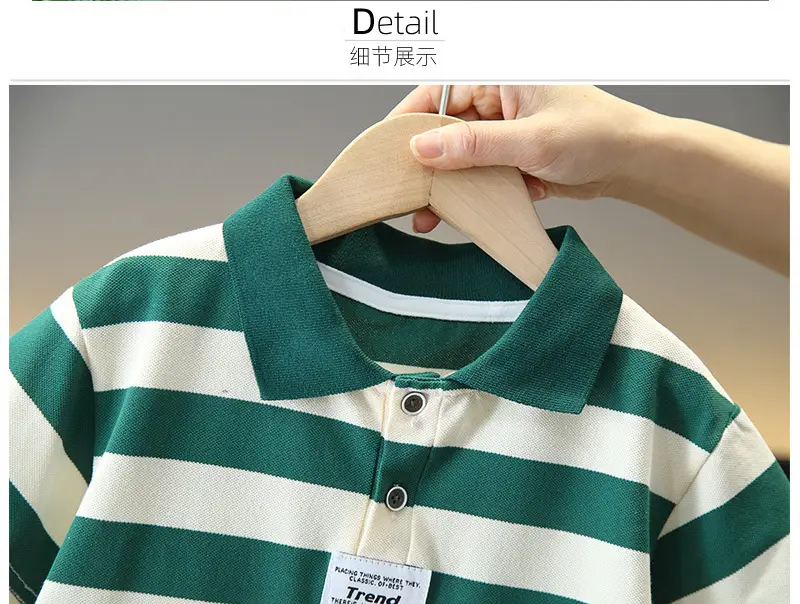 5135 Boys Striped Polo Shirt Summer Top — feature 8