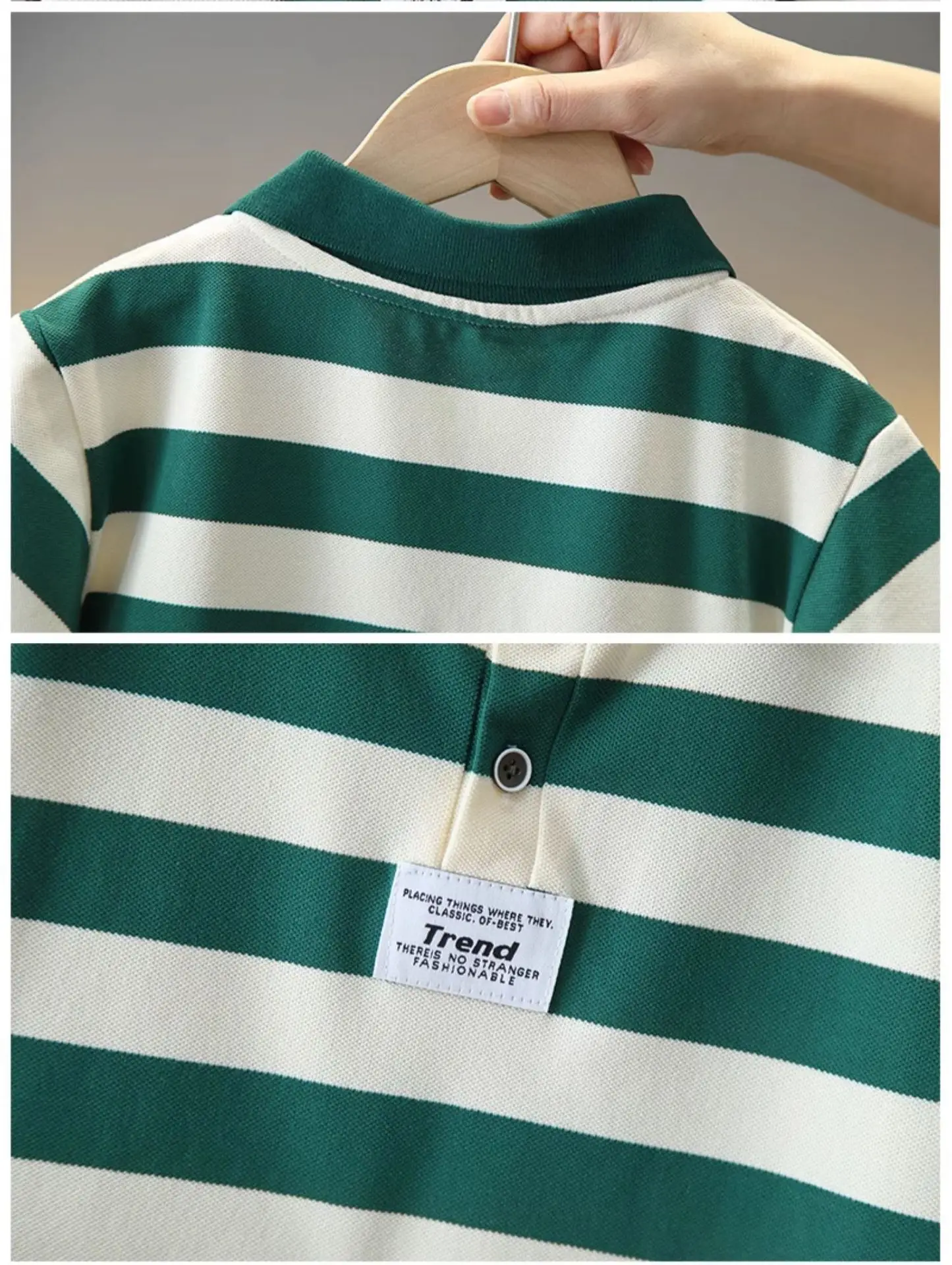 5135 Boys Striped Polo Shirt Summer Top — feature 9