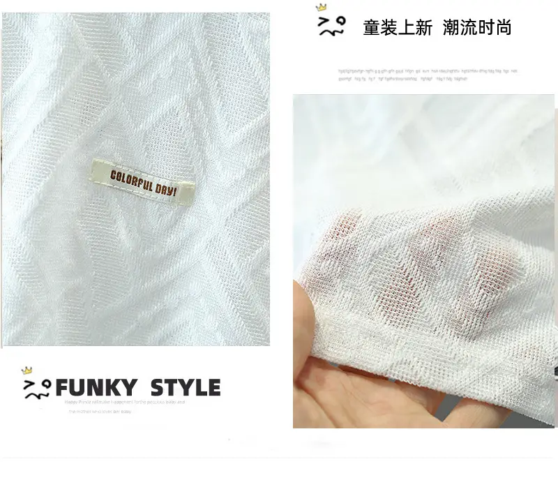 5130 Boys Short Sleeve T-Shirt White 2024 Summer — feature 5