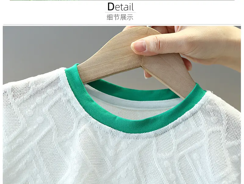 5130 Boys Short Sleeve T-Shirt White 2024 Summer — feature 8