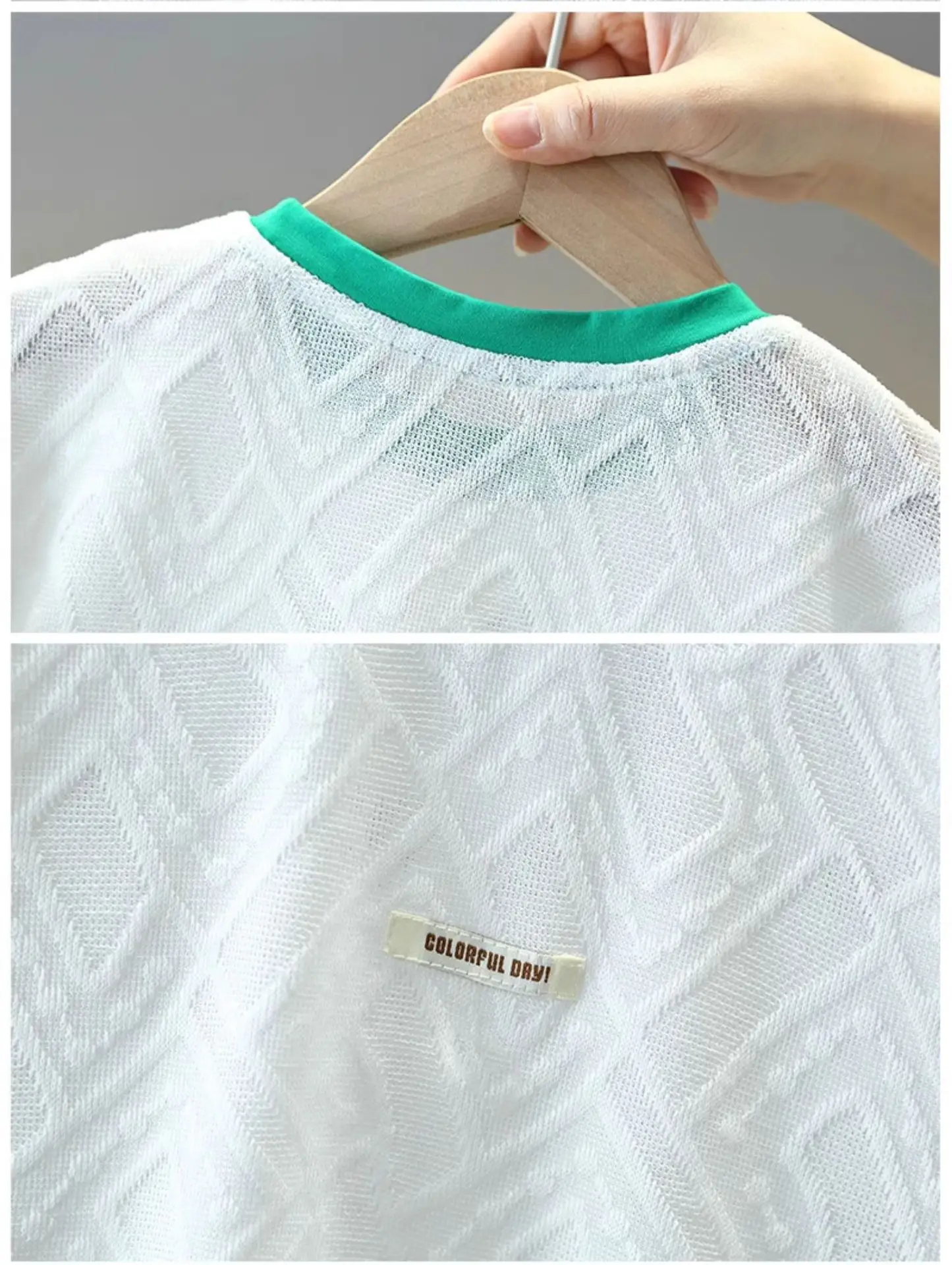 5130 Boys Short Sleeve T-Shirt White 2024 Summer — feature 9